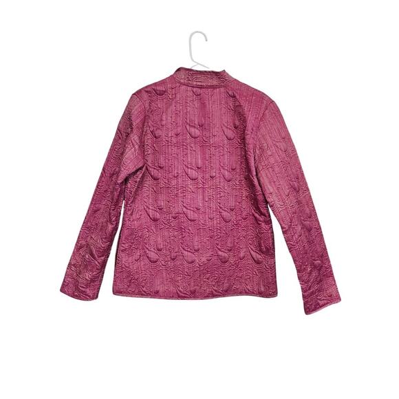 Vintage Donna Sharp Pink Quilted Button Up Jacket Size Large Lightweight - Picture 3 of 6
